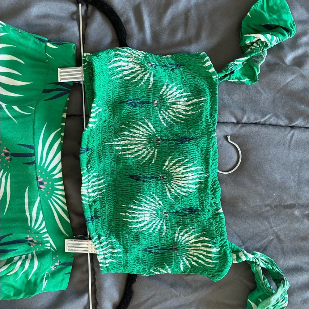 Lulu's Emerald Leaf Pattern Dress - Picture 6 of 6